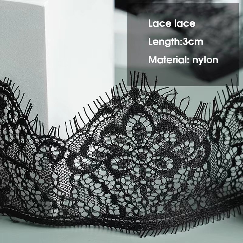 White Black Cotton Polyester Hollow Embroidery Lace Fabric Collar Neckline Cuffs Trim Garment DIY Sewing Applique Decor