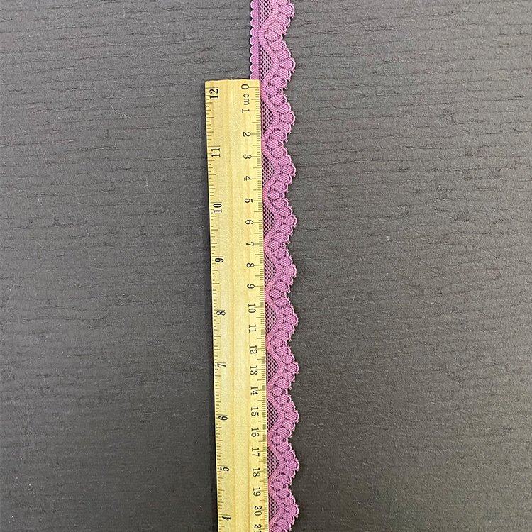 Custom Lace Trimming Border 2Cm Wide Pink Embroidery Lace Trim For Underpants