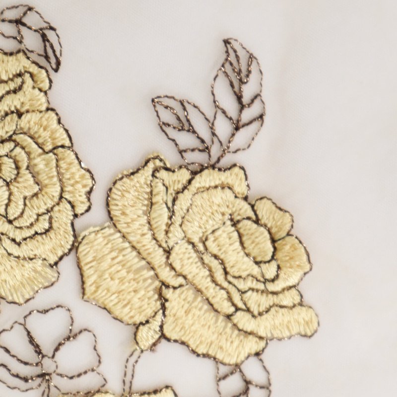 Gorgeous gold embroidered thread with lace embroidery for underwear lace trim