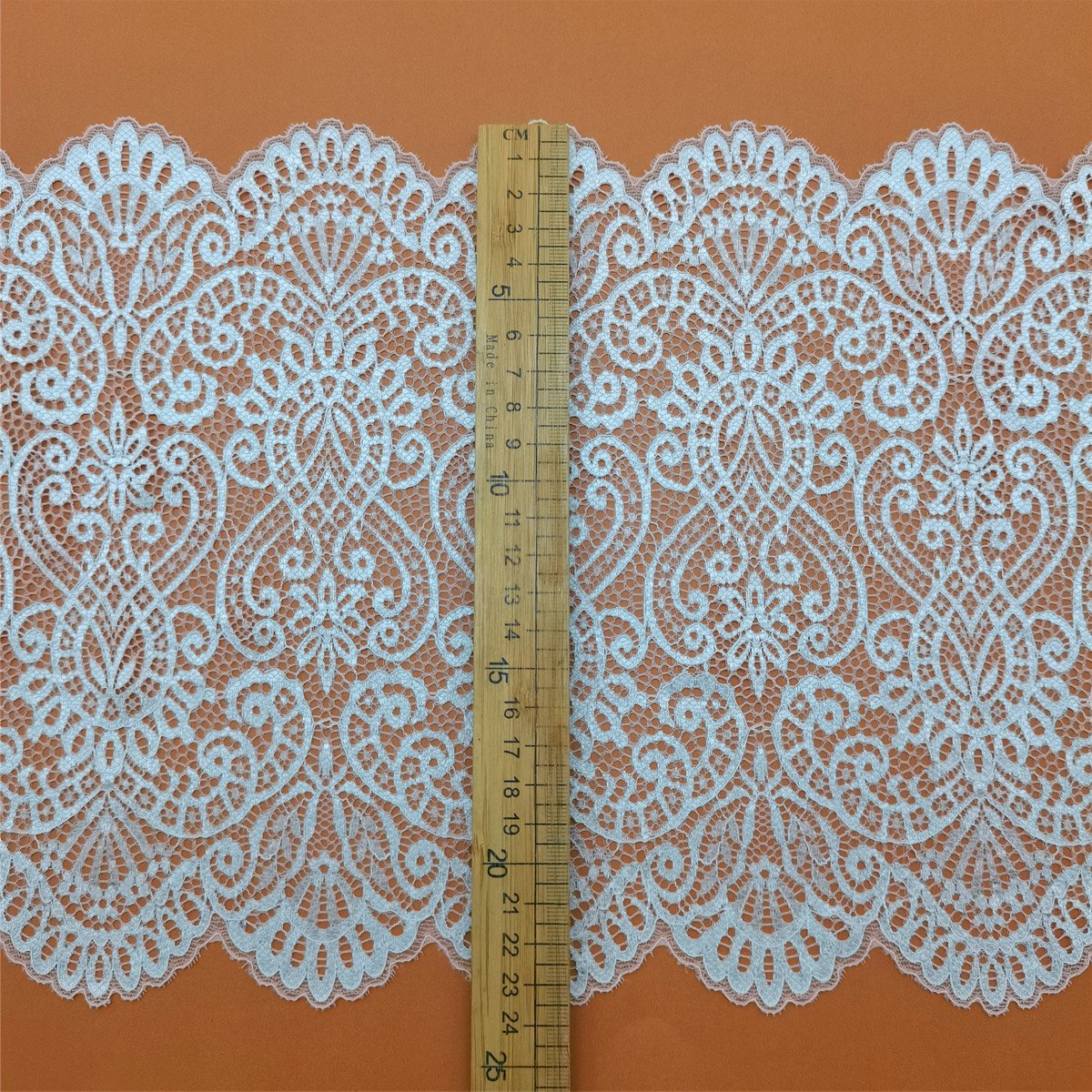 Nylon Spandex Jacquard Stretch Lace Fabric High Quality Two-Tone/Two-Color Elastic Lace Trim Fashionable Bridal Stock Flower