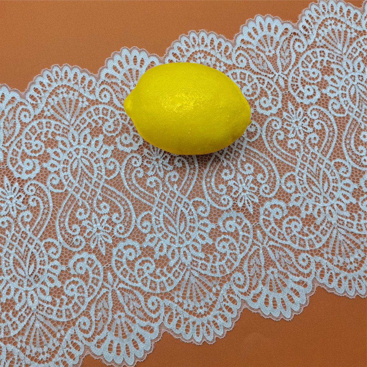 Nylon Spandex Jacquard Stretch Lace Fabric High Quality Two-Tone/Two-Color Elastic Lace Trim Fashionable Bridal Stock Flower