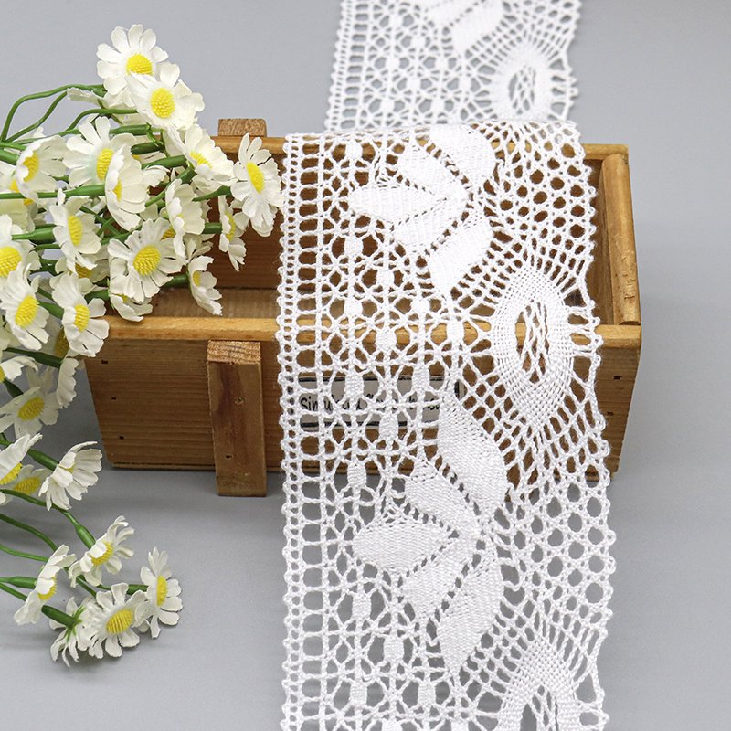 custom designer 100% cotton sewing custom lace trim 8.8 cm for garment