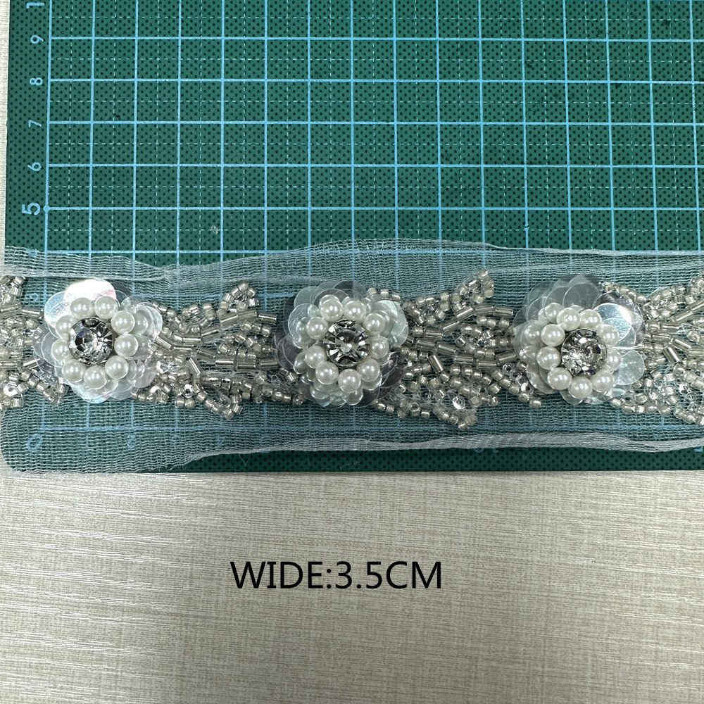 New Fasion Bridal beaded rhinestones trim decorative pearl chain crystal For wedding decoration