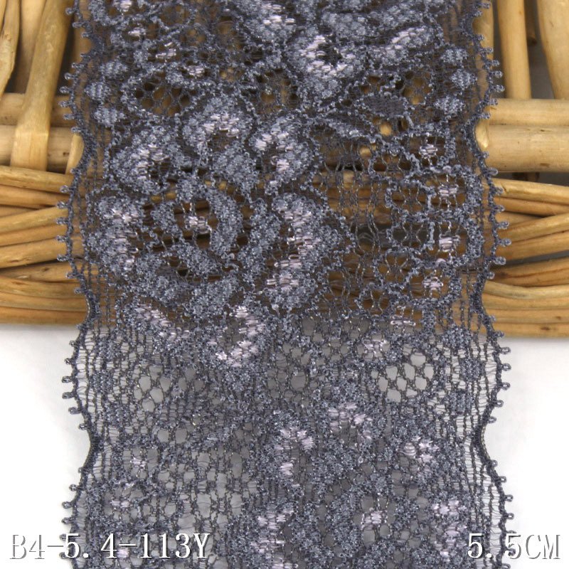 Spot Black Pink 6CM Fine Flower Sapndex Mesh Stretch Lace Trim Elastic Ribbon Lace Fabrics For Women Ornament