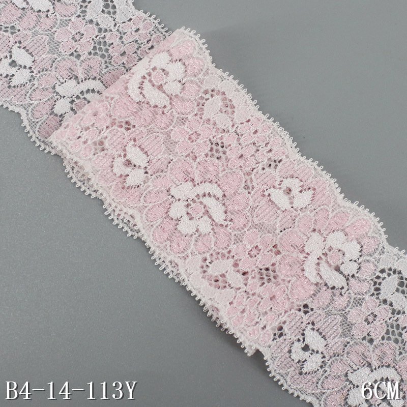 Spot Black Pink 6CM Fine Flower Sapndex Mesh Stretch Lace Trim Elastic Ribbon Lace Fabrics For Women Ornament