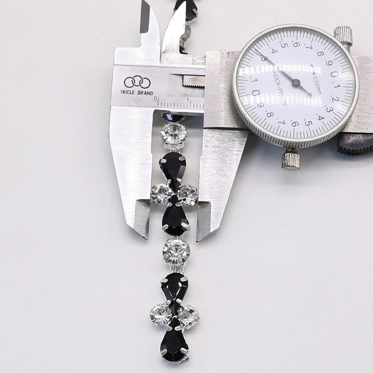 JFRC033 Fashion Glass Cross Rhinestone Chain Teardrop Crystal Diamond Trim Applique sew on Dress Belt Necklace Diy Clothes Acces