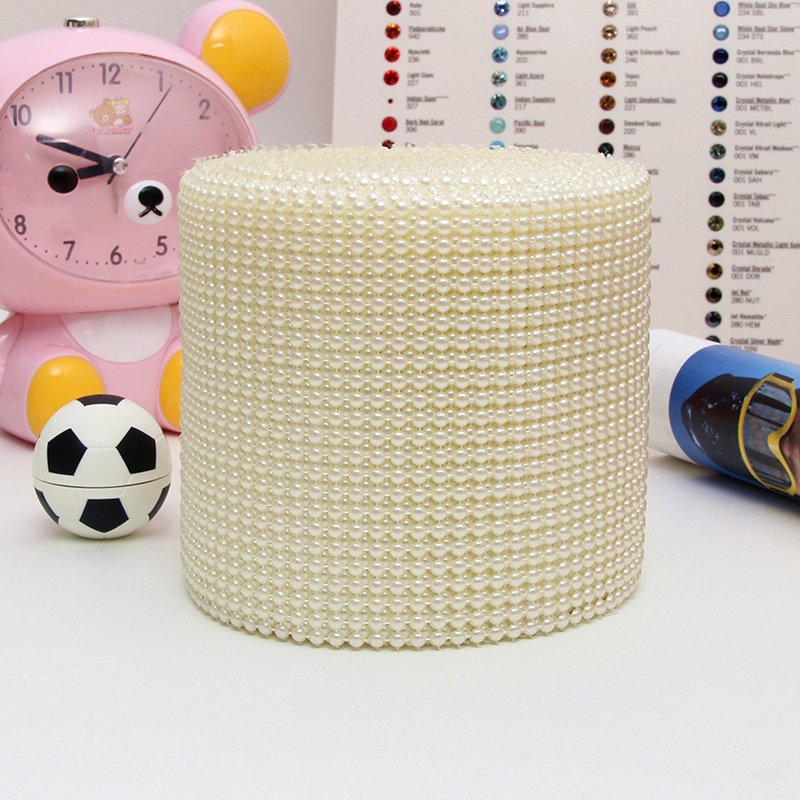 Wholesale 24 Rows Pearl Beads Chain Plastic Round Pearls Applique String Trim For Wedding Party Decorative Clothes Decoration