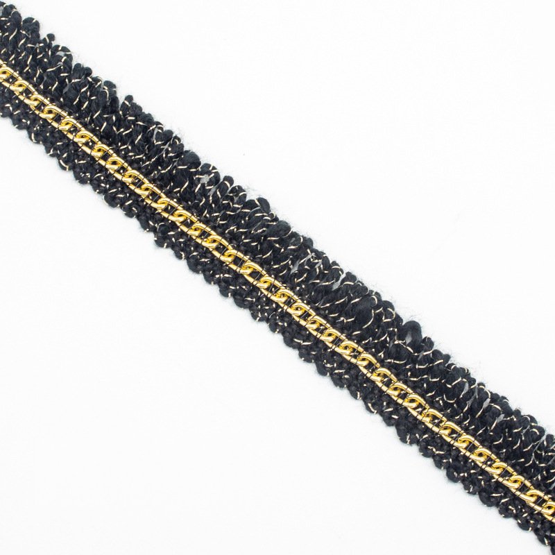 EthnicStyle Chain fringe lace clothing bags Gold Metal Chain Tassel Ribbon Trim