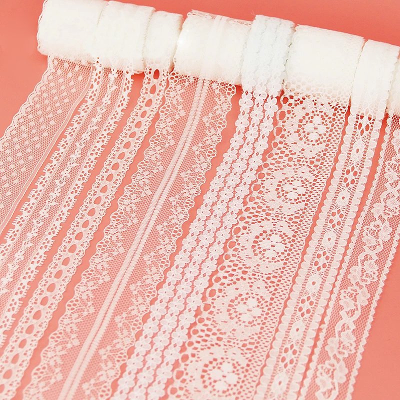 Cotton Lace Trim Vintage Lace Ribbon Crochet Cotton Lace Scalloped Edge for Bridal Wedding Decor DIY Craft Sewing Supplies