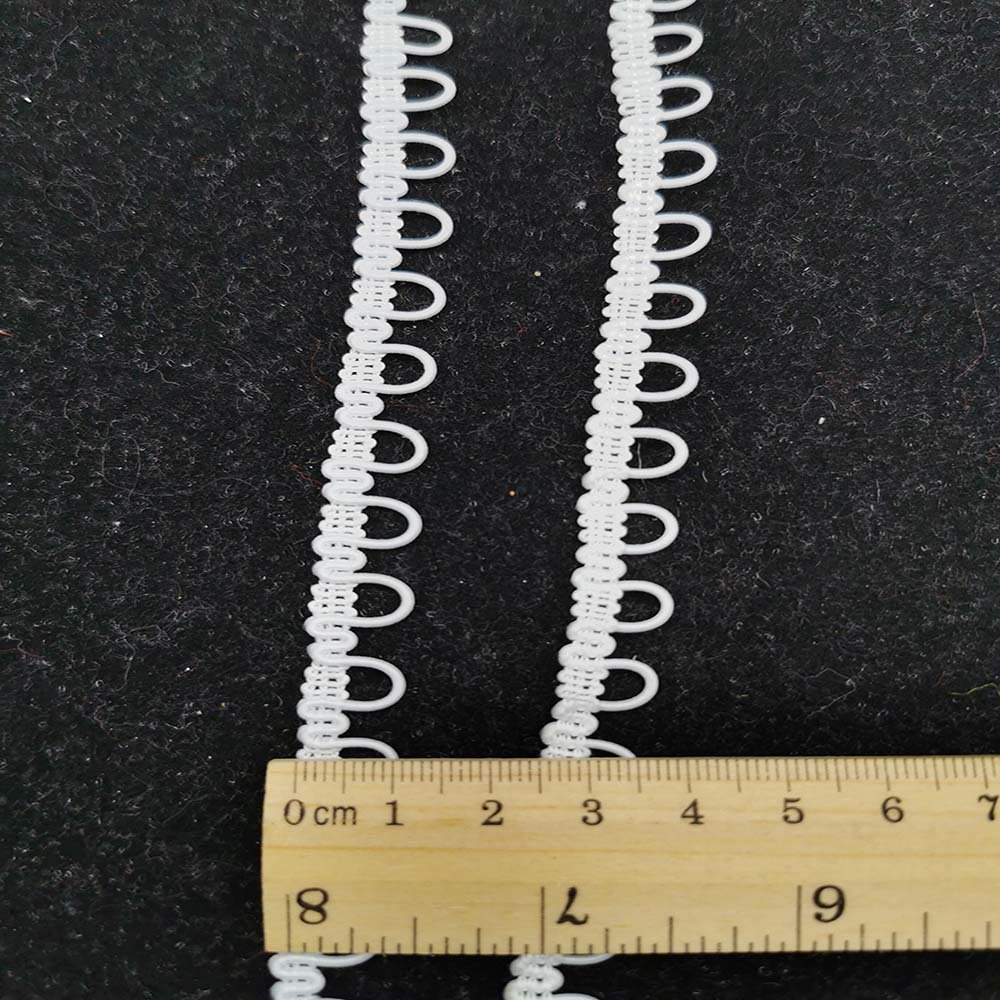 wenzhou kaiyuan loops laces beautiful white bridal elastic button loop lace trim