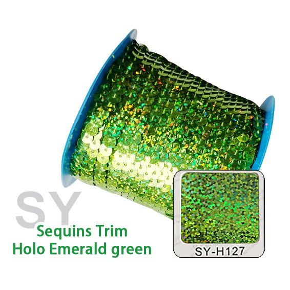 Wholesale 3-6mm rainbow blue Sequin Trim Round Paillettes Ribbon String Sewing Sequins Trimmings For Dress