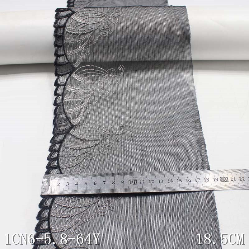 Wholesale Black Tulle Embroidery Lace Fabric Fancy Flower Laces Trim for Women