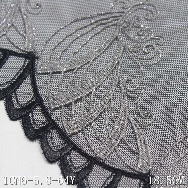 Wholesale Black Tulle Embroidery Lace Fabric Fancy Flower Laces Trim for Women