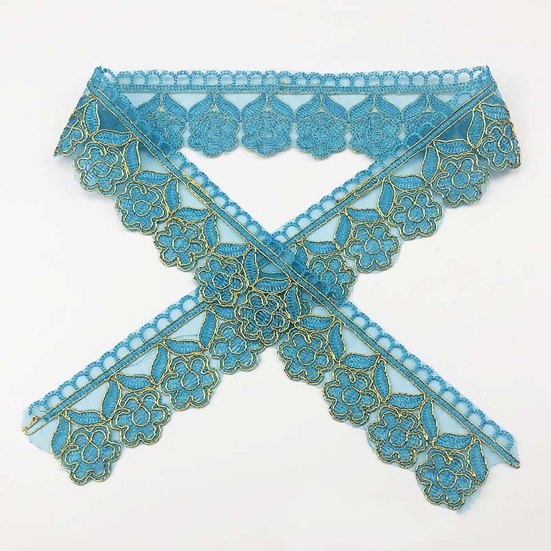 diy clothes accessories carbone gold lace trims water soluble fabric ribbon costume dress decorative flower embroidery trimming