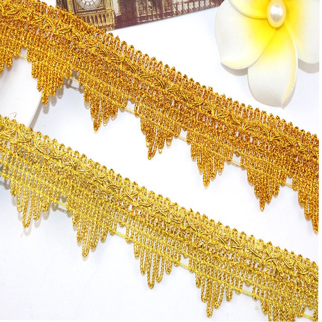 Factory Supply Luxury Guipure Lace Trim Retro Embroidery Lace Trim Gold Lace Trim