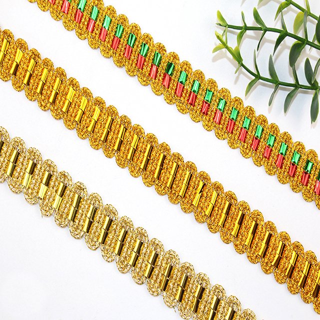 Factory Supply Luxury Guipure Lace Trim Retro Embroidery Lace Trim Gold Lace Trim