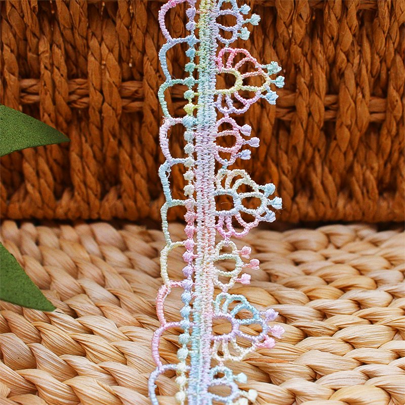 Colorful water-soluble children's clothing home textile decoration embroidery lace DIY handmade lace trim with flower dress
