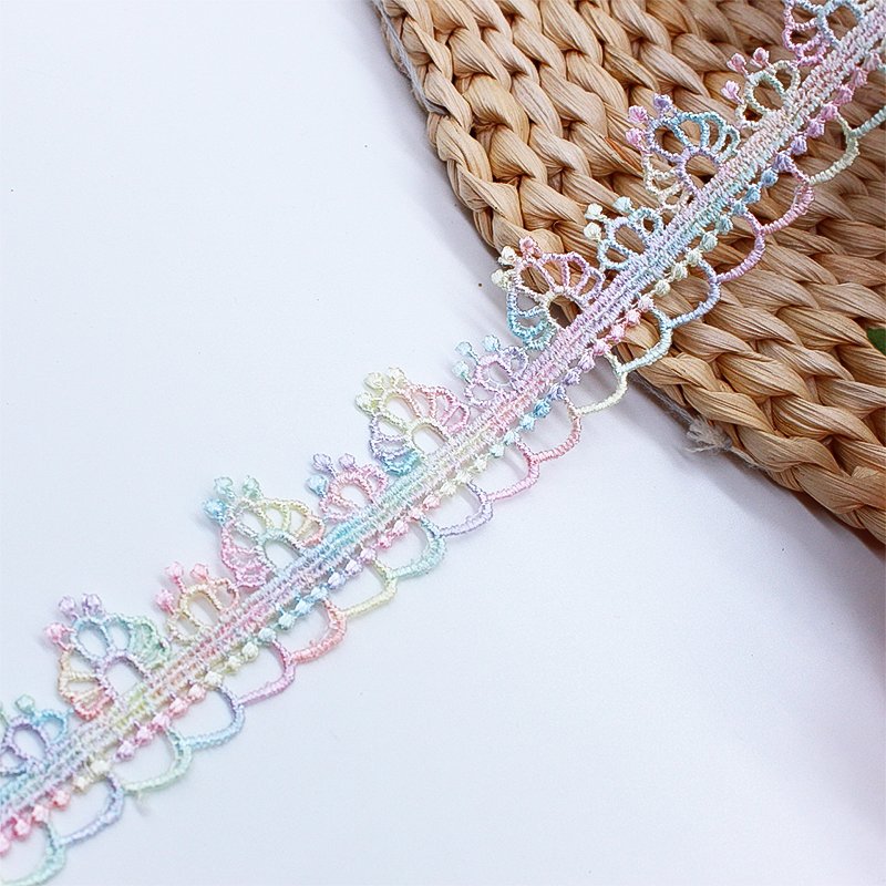 Colorful water-soluble children's clothing home textile decoration embroidery lace DIY handmade lace trim with flower dress