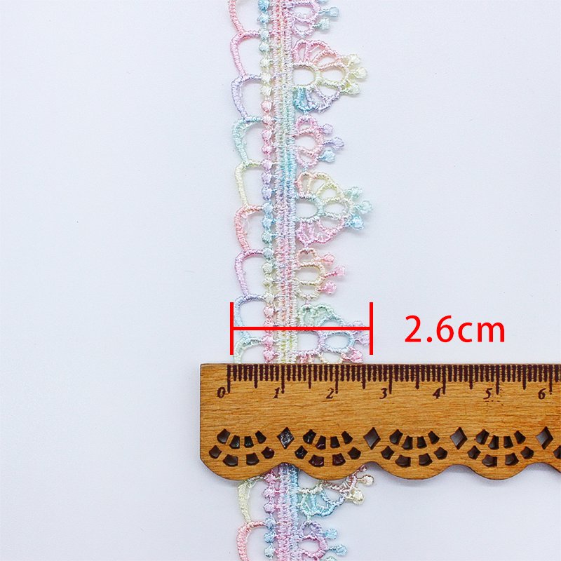 Colorful water-soluble children's clothing home textile decoration embroidery lace DIY handmade lace trim with flower dress