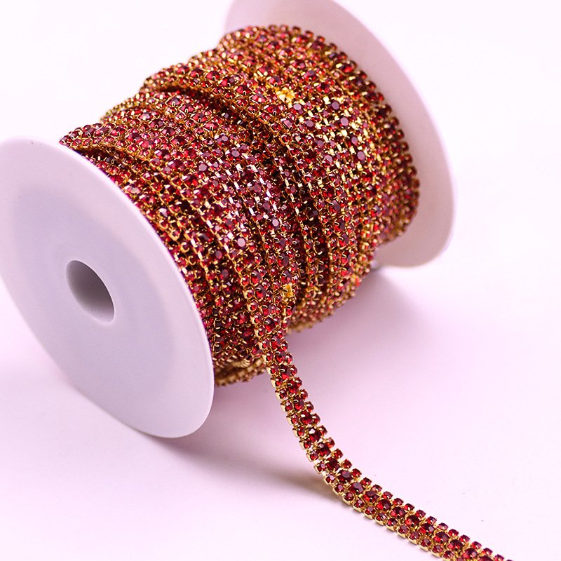 Factory Latest Crystal Rhinestones Chains Sew on Trimming Chain Trim For Garment DIY