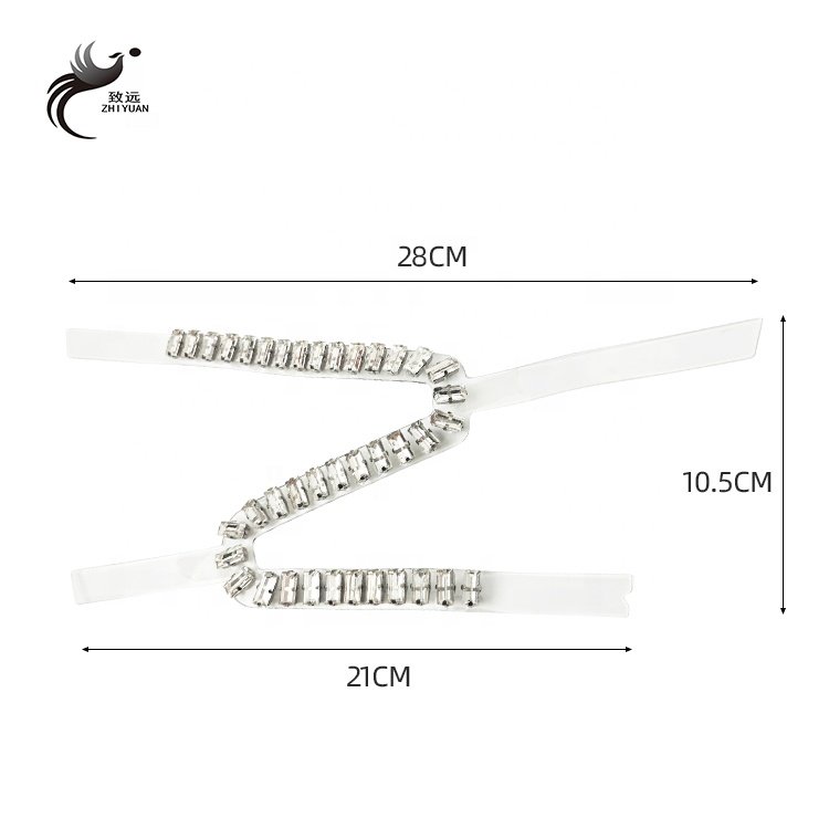 Glass rhinestone trim finished shoe uppers decorative diamond design rhinestone shoe uppers for sandals/slippers clothing