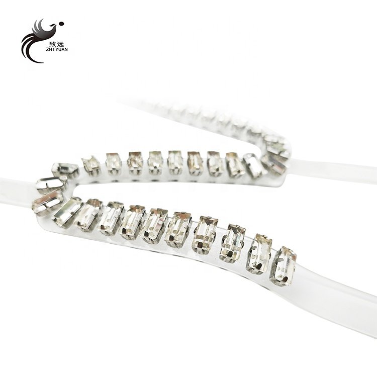 Glass rhinestone trim finished shoe uppers decorative diamond design rhinestone shoe uppers for sandals/slippers clothing