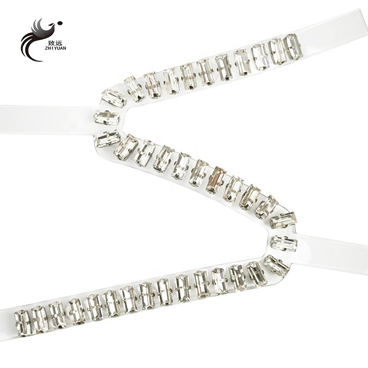 Glass rhinestone trim finished shoe uppers decorative diamond design rhinestone shoe uppers for sandals/slippers clothing