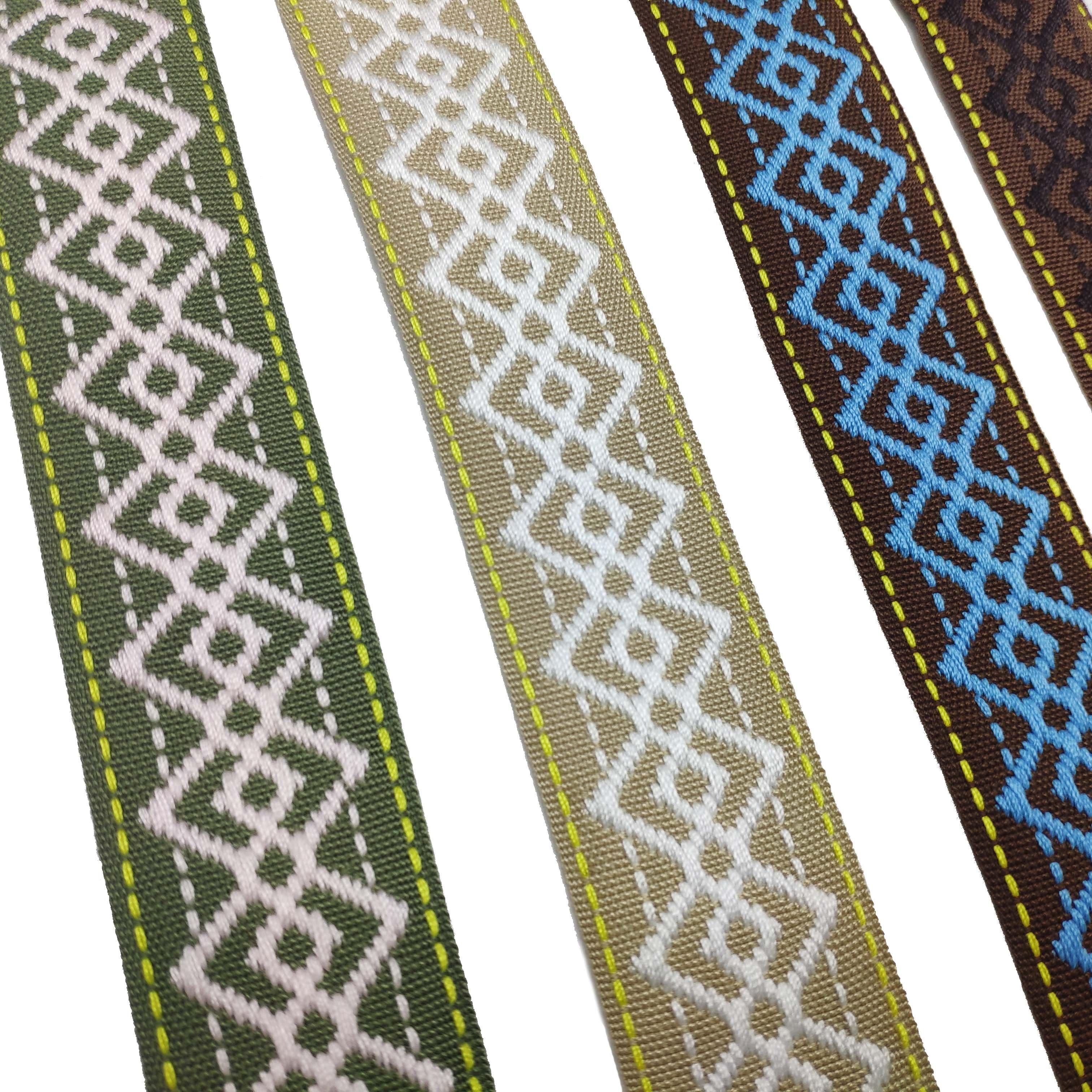 Factory Custom Jacquard Ribbon Webbing 100% PP Line Geometric Pattern Logo No Elastic Tape For Home Textiles