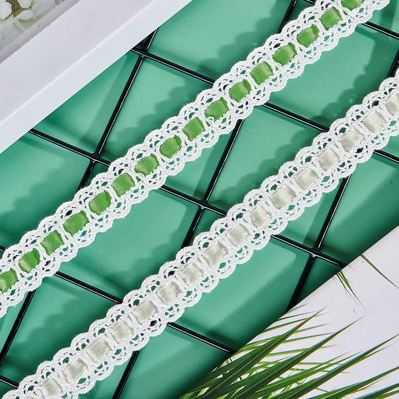 DIY Handmade Garment Bundle Colorful Floral Ribbon Lace Accessories 2cm Wide Wear Ribbon Cotton Trimming Lace
