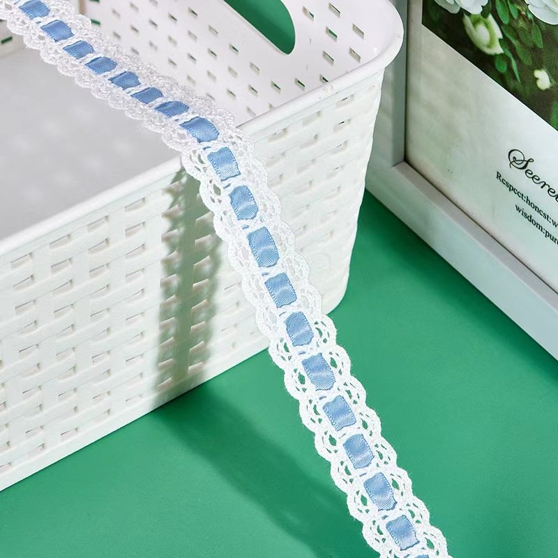 DIY Handmade Garment Bundle Colorful Floral Ribbon Lace Accessories 2cm Wide Wear Ribbon Cotton Trimming Lace