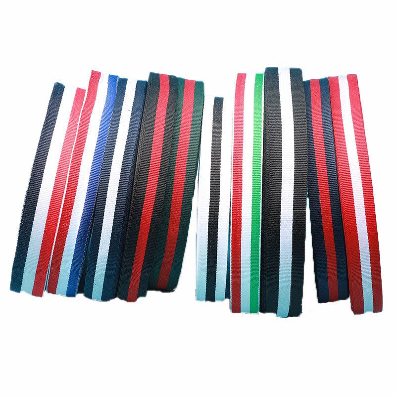 Custom Colorful polyester nylon knitting stripe twill elastic band webbing for sewing clothing Knit Stripe Tape Rib Knit Trim