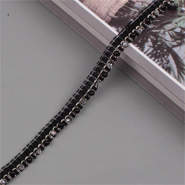 2024 Elegant Pearl Beaded Lace Trim For Unique Clothes Decoration Handmade Pearl Lace Trimming Sewing On