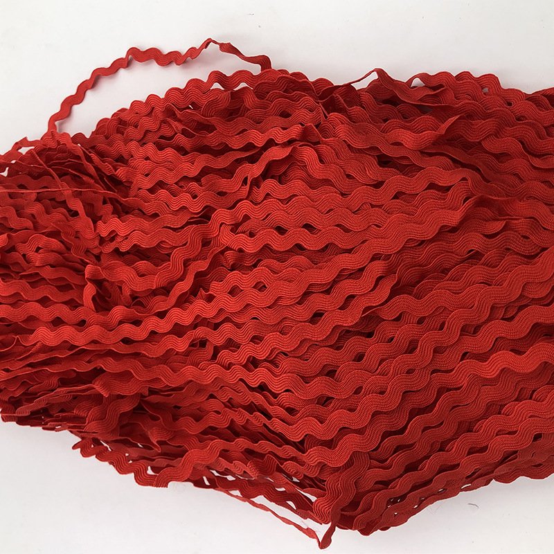 Colorful Zig Zag Ribbon Lace Trim 5mm Polyester Ric Rac Ribbon For Craft