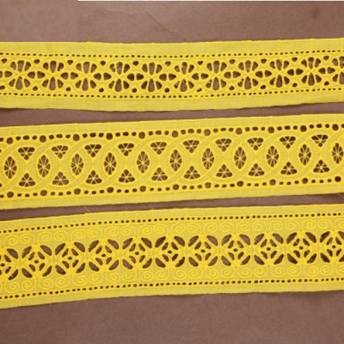 Factory Price Hot Selling African Cotton Embroidery Lace Trim For Dress Bra Underwear for Wholesale Muslim Lace Fufu