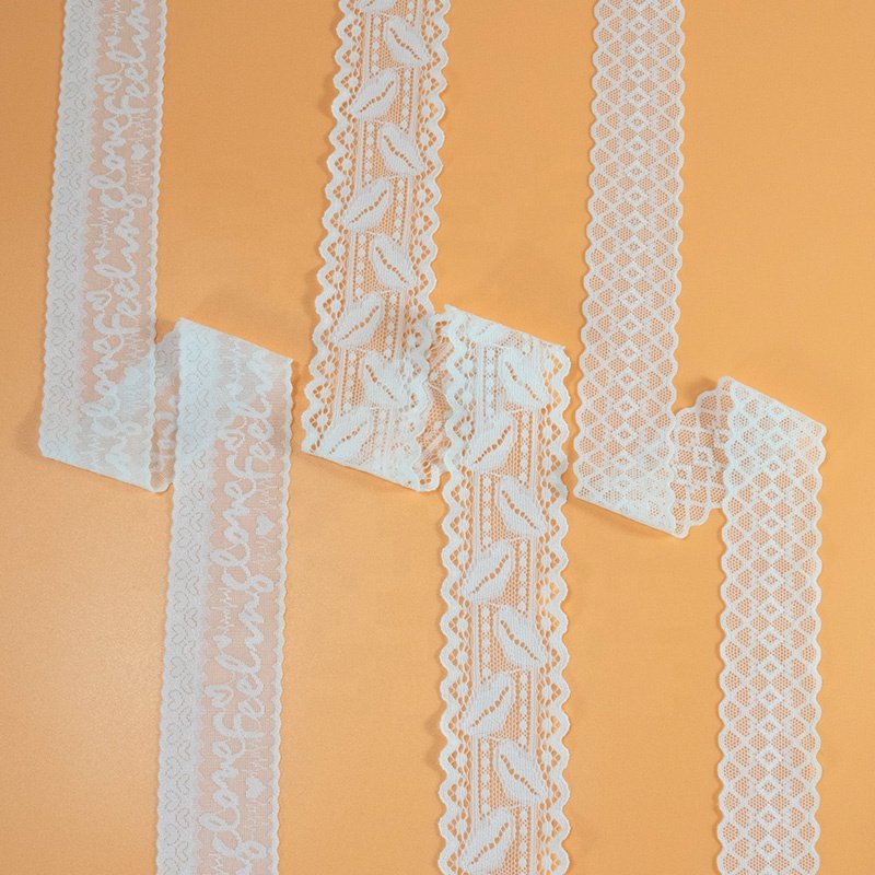 Manufacturer custom white Lace webbing decoration gift packing polyester flower embroidery encajes lace trims