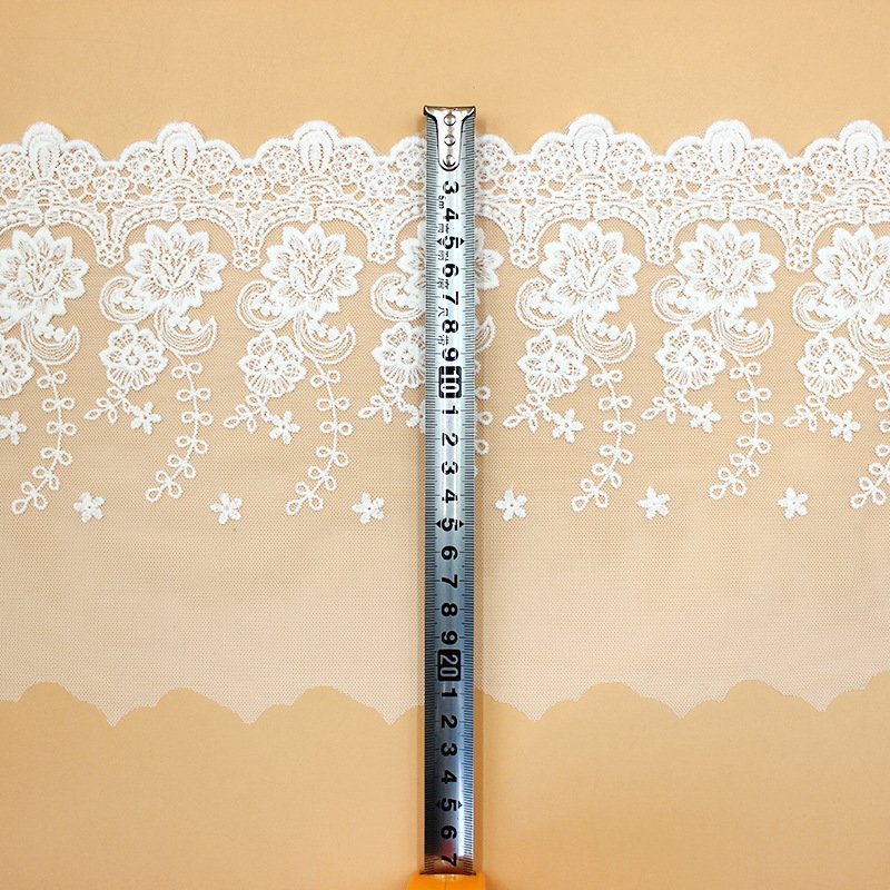 Fashion Design Flower Embroidery Lace Trimming Soft Mesh Lace Trim For Ladies Dress Clothes Embroidery