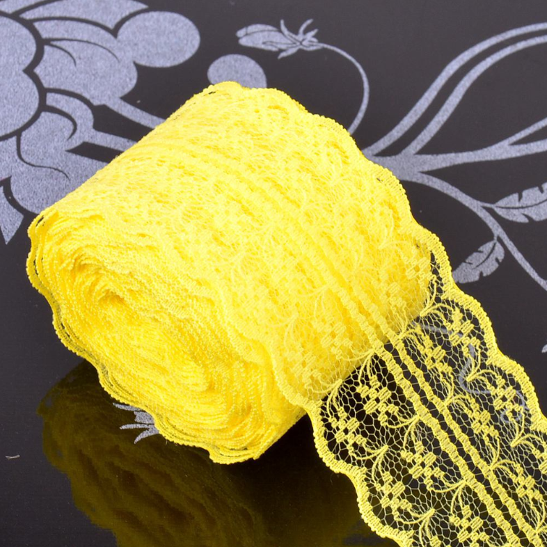 High Quality10 Yards colorful Lace Ribbon Tape 40MM Lace Trim DIY Embroidered For Sewing Decoration african lace fabric