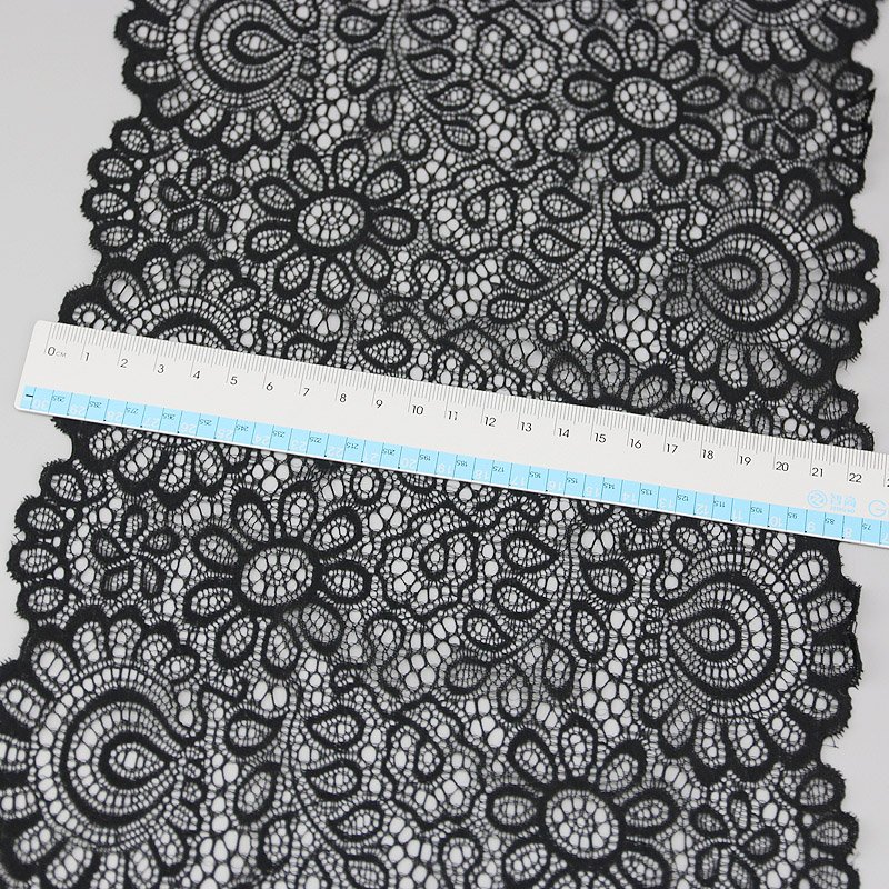 Elastic Lace Fabric French Hollow Underwear Stretch Ribbon Trim DIY French Hollow Underwear Lace (3 Meters) 22cm White