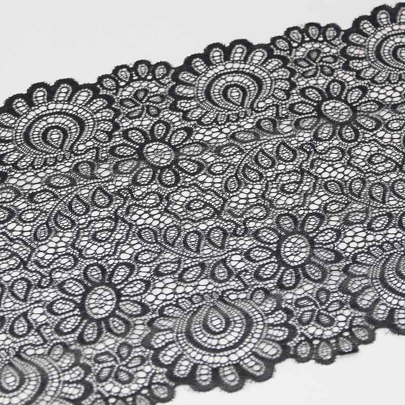 Elastic Lace Fabric French Hollow Underwear Stretch Ribbon Trim DIY French Hollow Underwear Lace (3 Meters) 22cm White