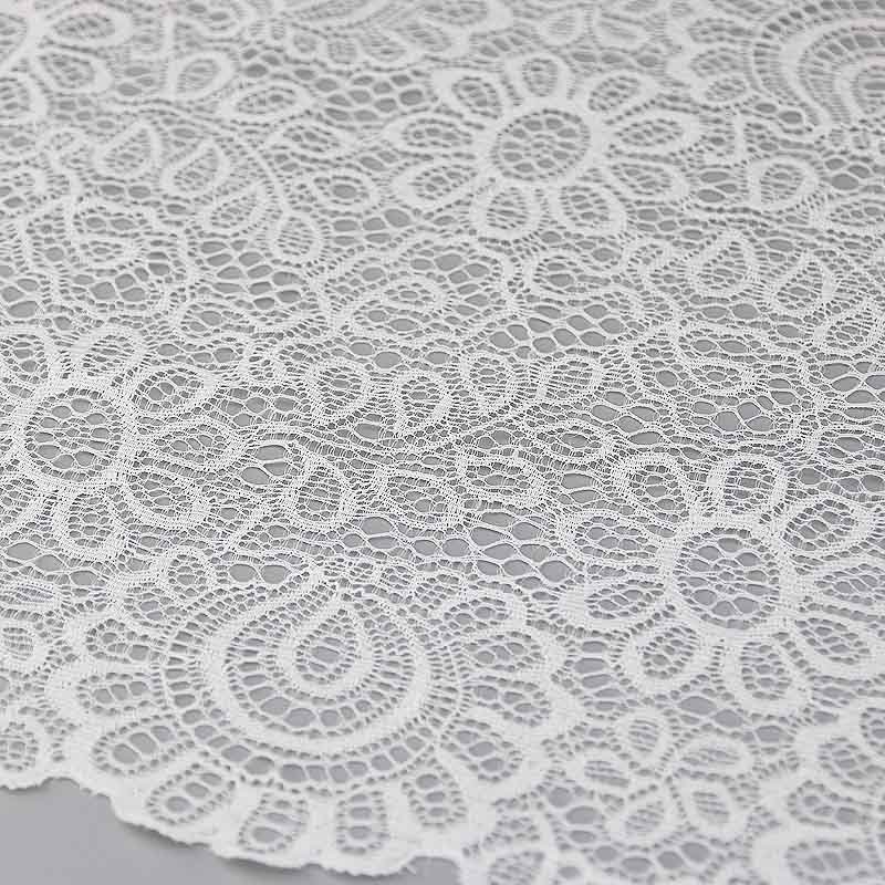 Elastic Lace Fabric French Hollow Underwear Stretch Ribbon Trim DIY French Hollow Underwear Lace (3 Meters) 22cm White