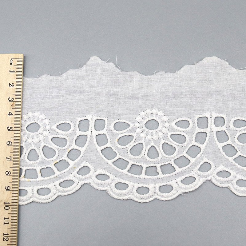 High-grade pure cotton cotton lace trim exquisite eyelets embroidered lace trim for dress