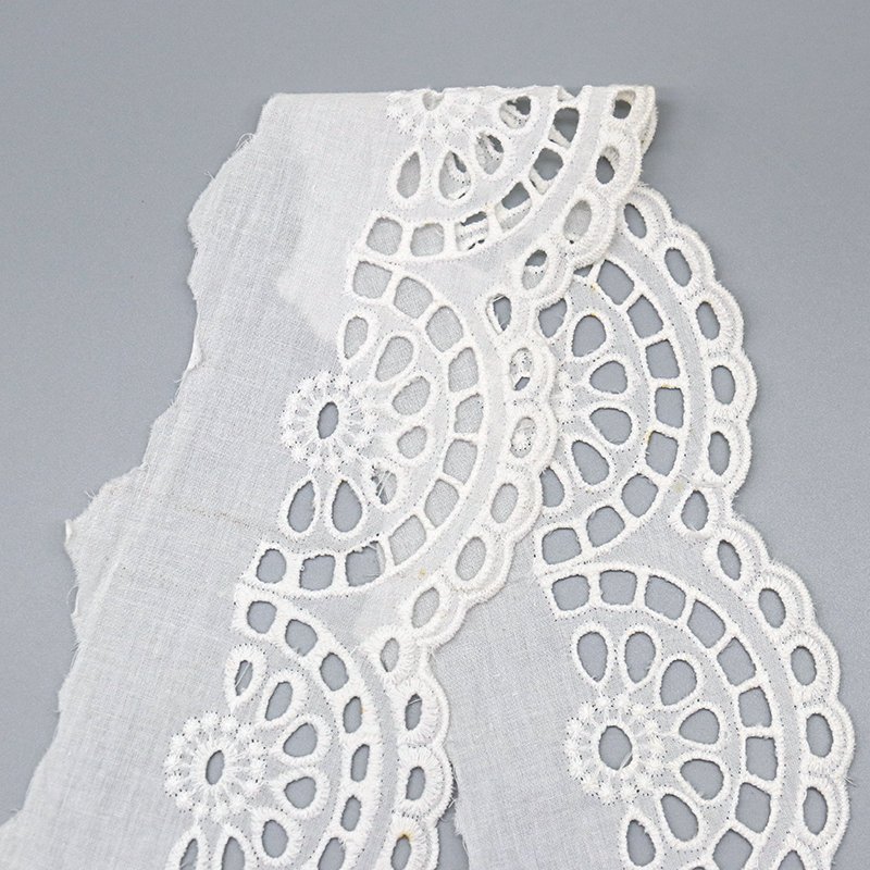 High-grade pure cotton cotton lace trim exquisite eyelets embroidered lace trim for dress