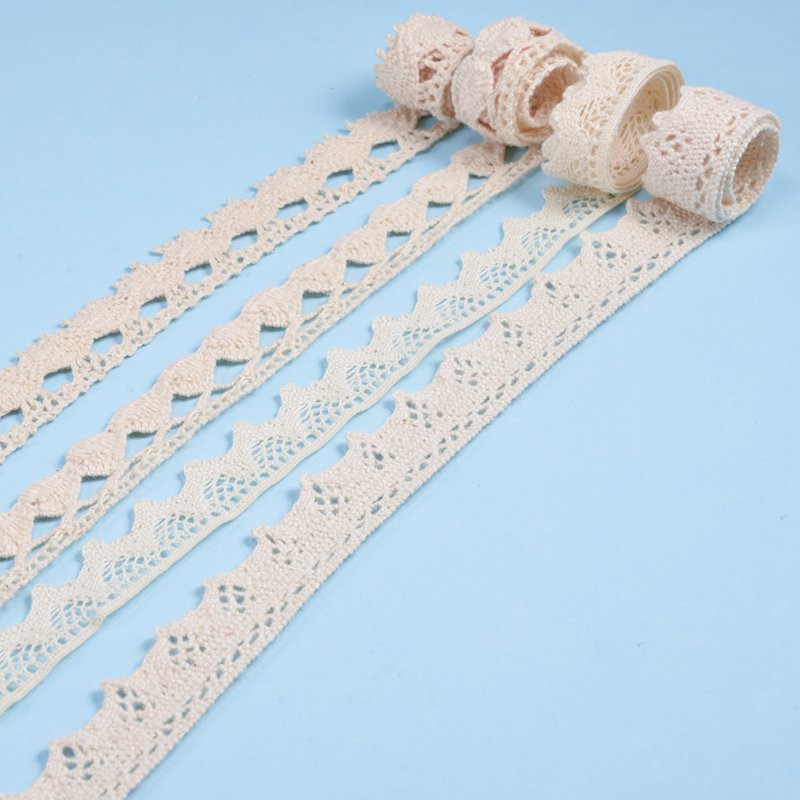 Cotton Lace Trim Vintage Lace Ribbon Crochet Cotton Lace Scalloped Edge for Bridal Wedding Decor DIY Craft Sewing Supplies