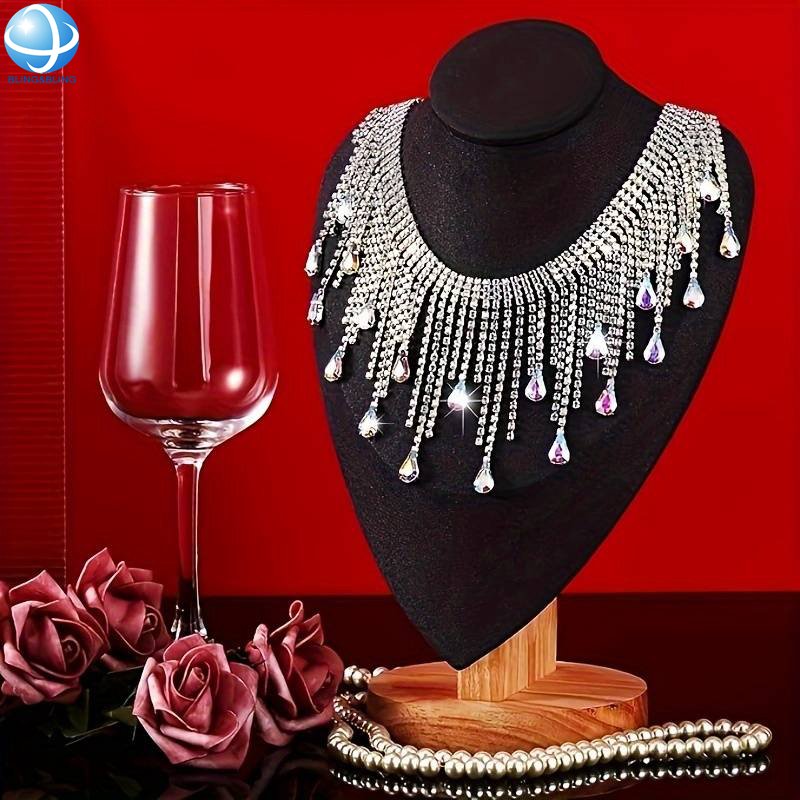 High End AB Color Rhinestone Tassel Chain Trim Metal Claw Crystal Cup Chain Accessories For Wedding DIY Dress Garment Decor