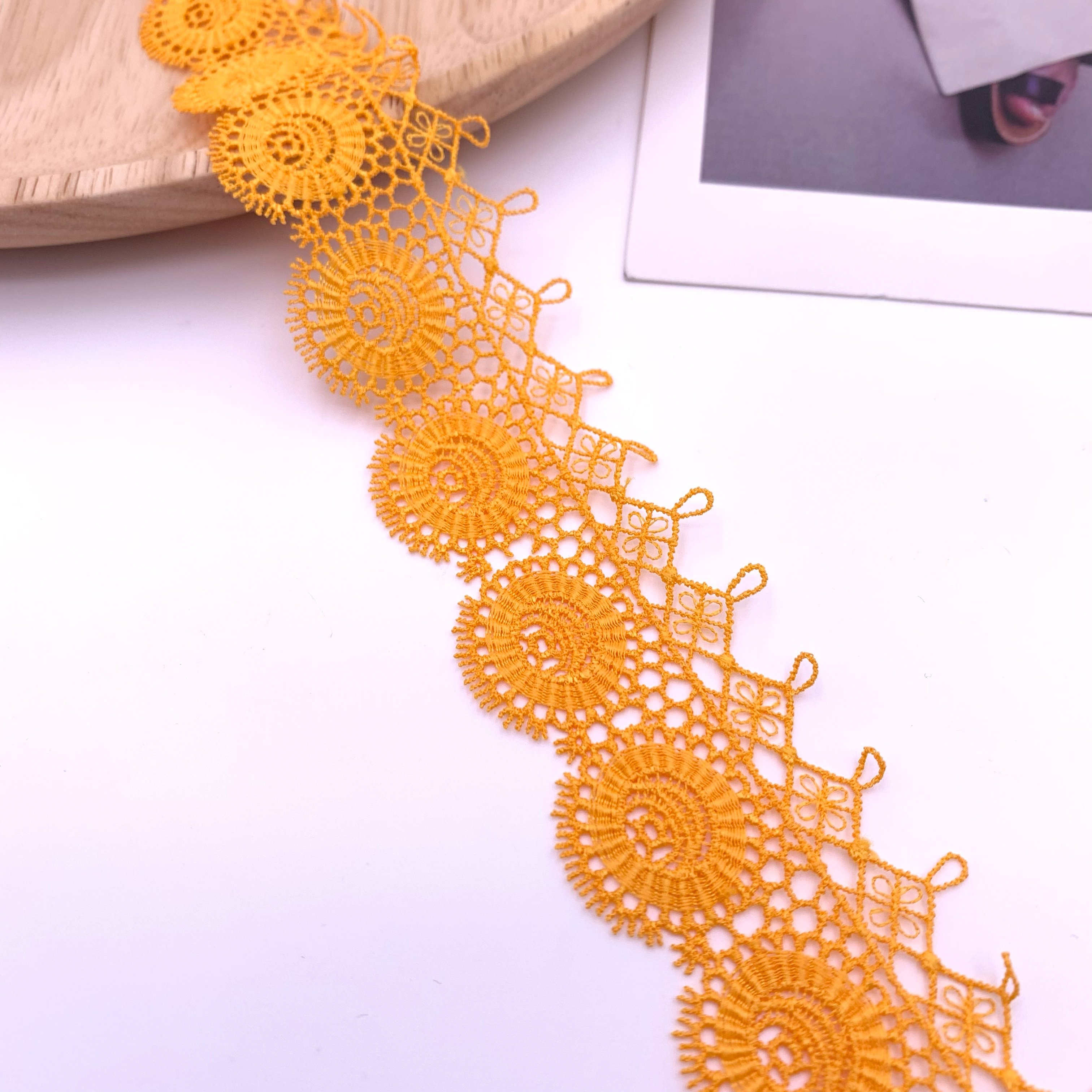 Hot Sale Luxury Colors Polyester Renda Garment Accessories Gpo Guipure Lace Trim