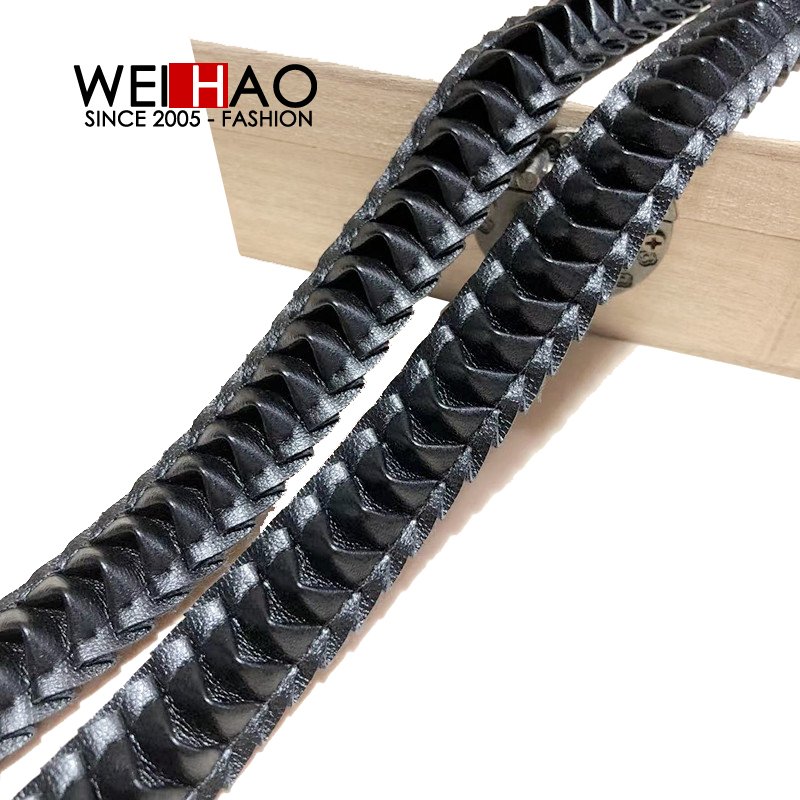 PU leather lace trimming fashion colorful tape for women's garment Machine woven lace can be customized different colors lace t
