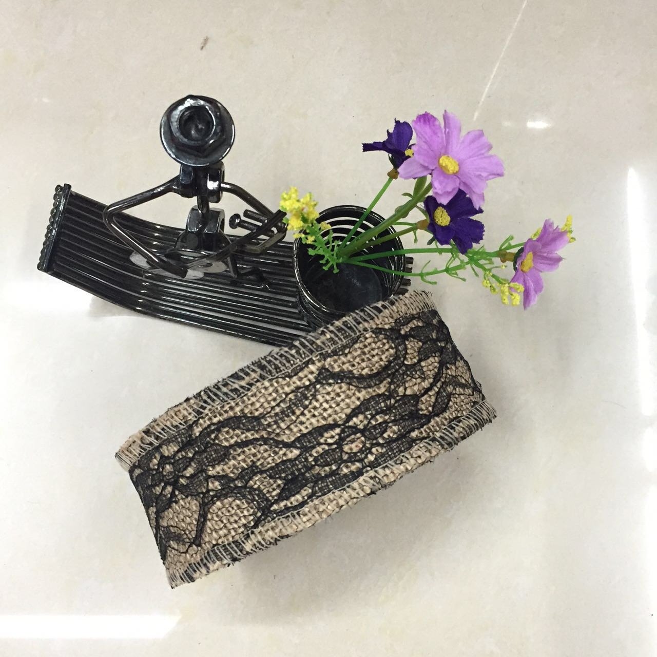 Factory direct sales DIYHandmade Christmas wedding craft lace burlap roll Lace ribbon burlap roll