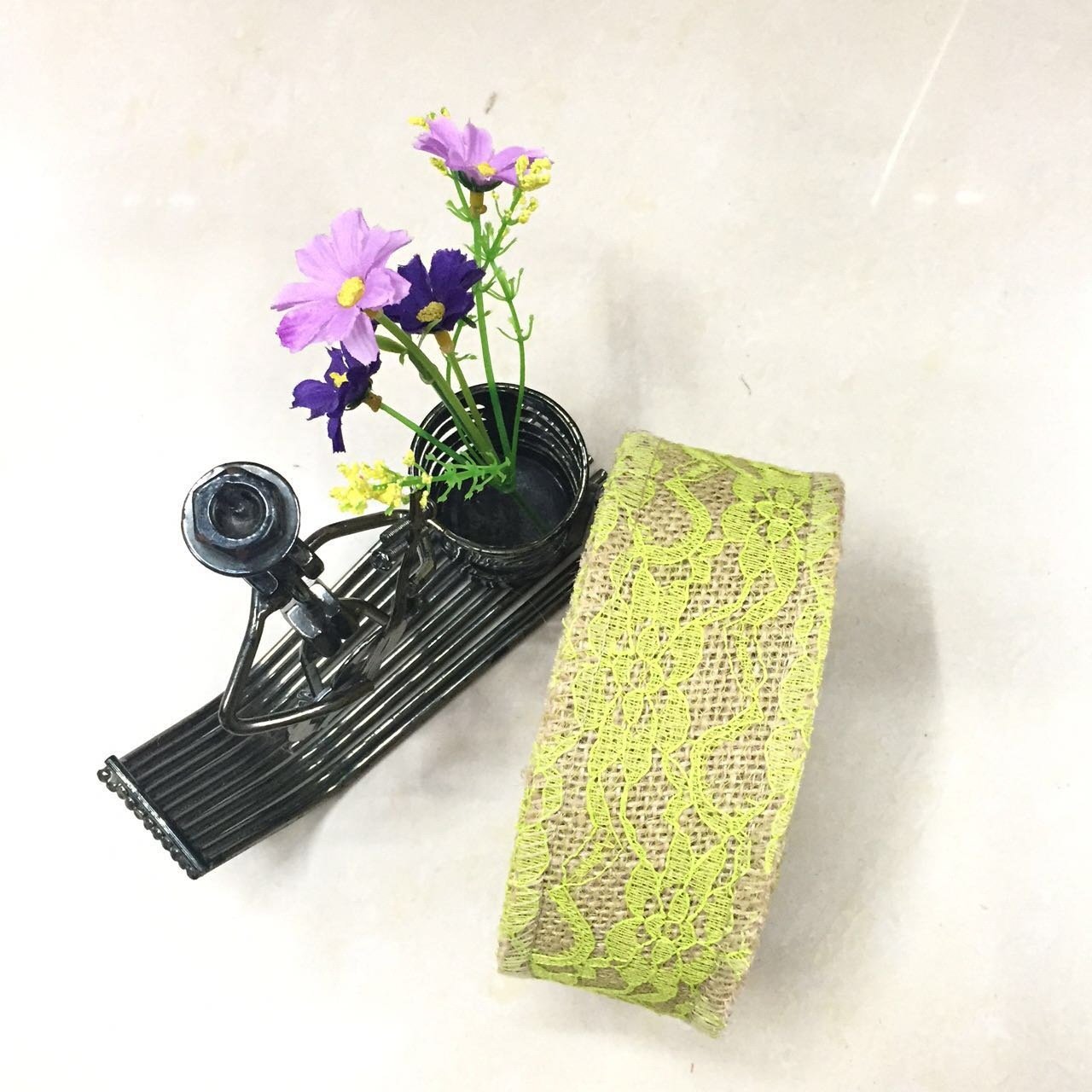 Factory direct sales DIYHandmade Christmas wedding craft lace burlap roll Lace ribbon burlap roll