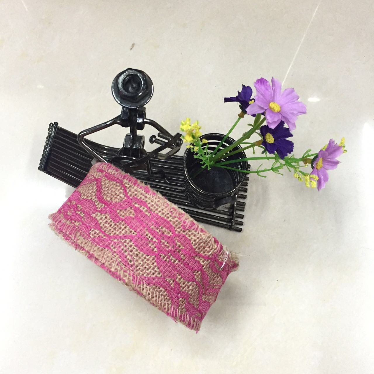Factory direct sales DIYHandmade Christmas wedding craft lace burlap roll Lace ribbon burlap roll