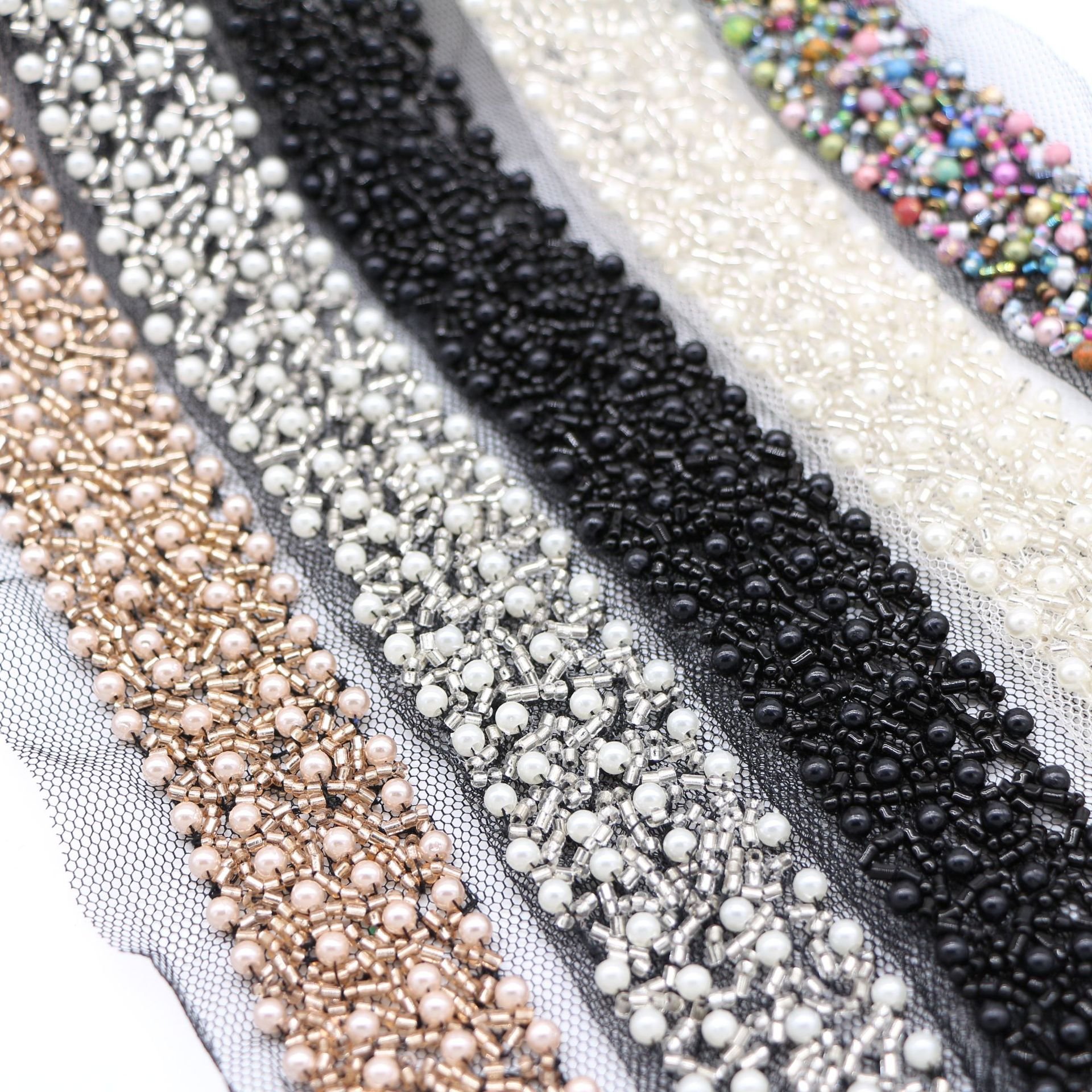 Customized Belt Decoration Available DIY Costume Dress Sewing Craft Ribbon Fabric Beaded Lace Trim